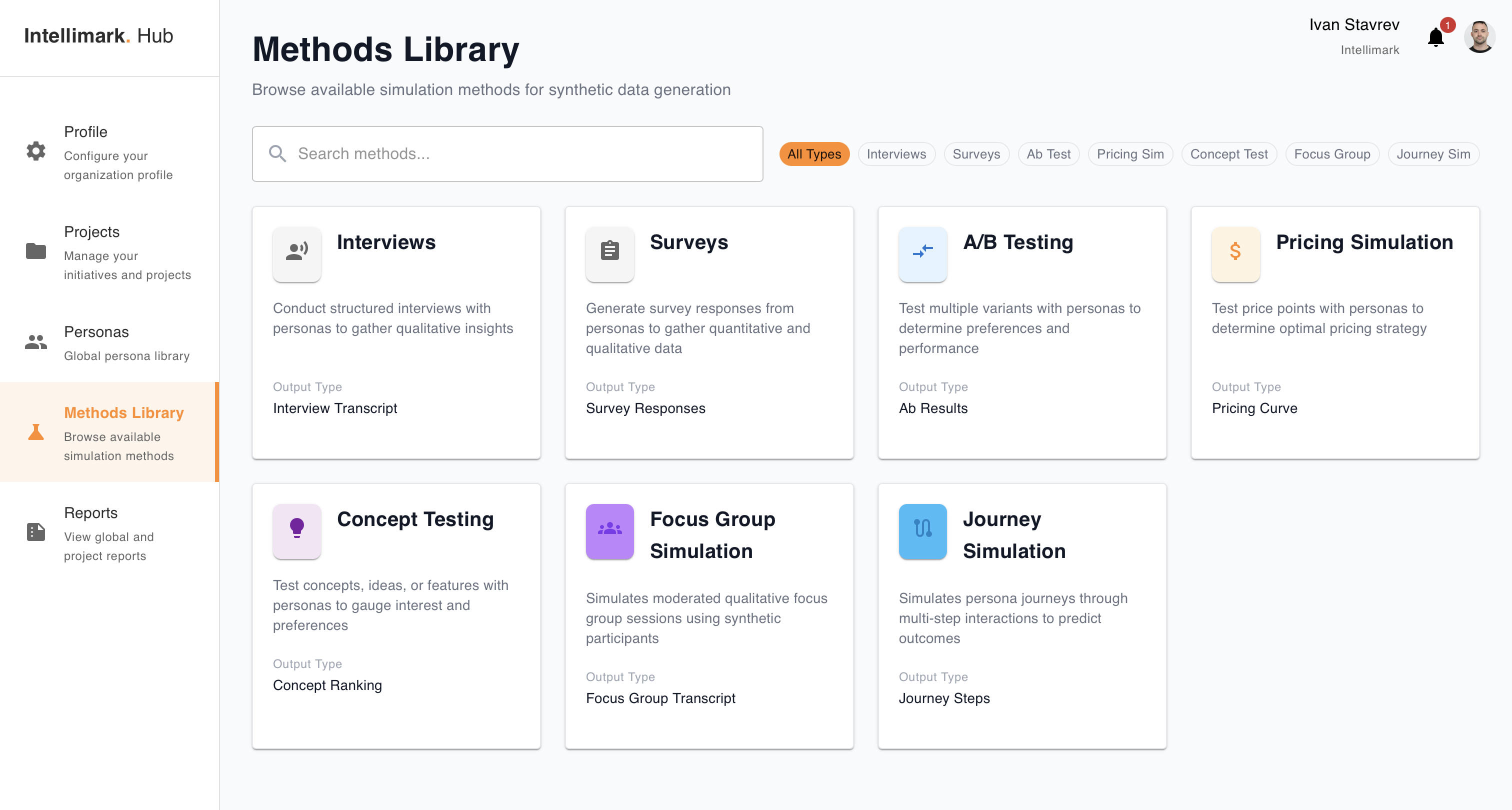 Intellimark Hub workspace